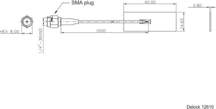 Image du produit Delock Antenne WLAN SMA à coller, 1.2dBi (WiFi)