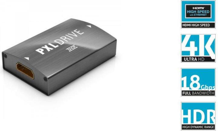Immagine prodotto Pixelgen PXLDRIVE,Ripetitore HDMI 18Gbps, 10m (HDMI, 1000 cm)