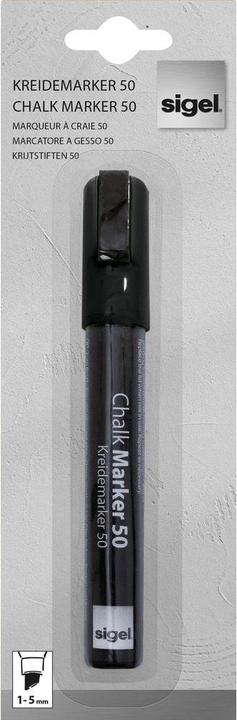 Immagine prodotto Sigel Pennarello a gesso 1-5 mm nero (Nero, 5 mm, 1 x)