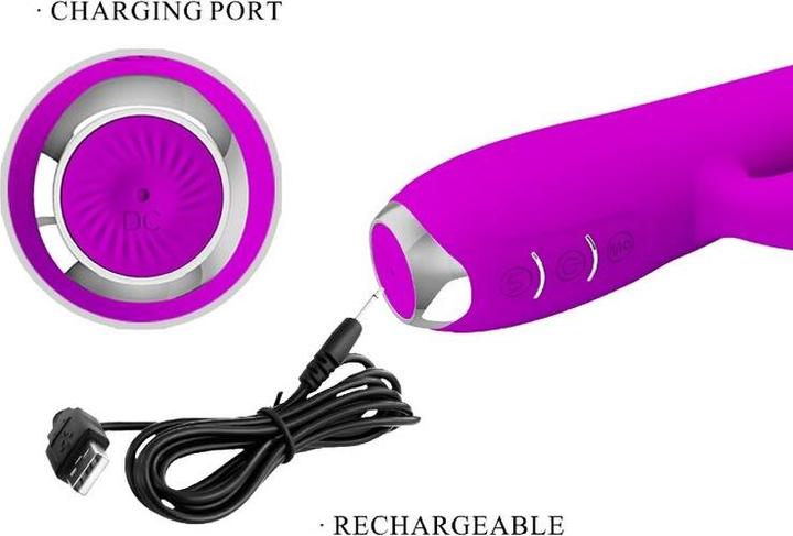 Actual product image Pretty Love Regina Vibe and Wave Functions USB Silicone Purple