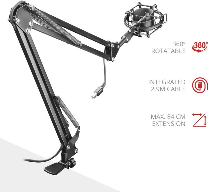 Actual product image Trust GXT 253 Emita Streaming microphone boom