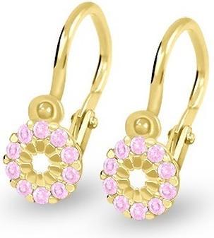 Actual product image Brilio Children's gold earrings with pink zircons 239 001 00516