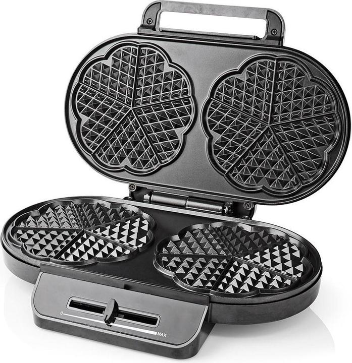 Immagine prodotto Nedis Ferro per waffle 2 x 5 Cialde a forma di cuore 12 cm 1200 W plastica/metallo (Spina UE)