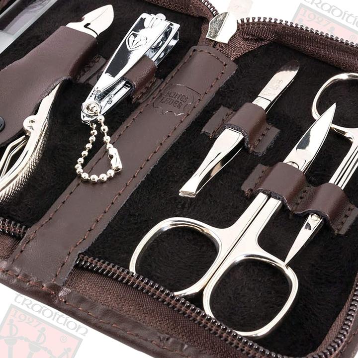 Immagine prodotto Kellermann Set manicure Verona, 6 pezzi, marrone, vera pelle