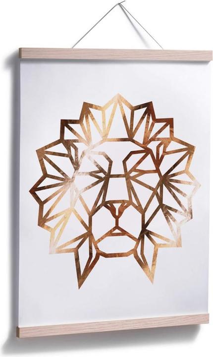 Image du produit Trenddeko Tête de lion en origami - aspect cuivre (80 x 100 cm)