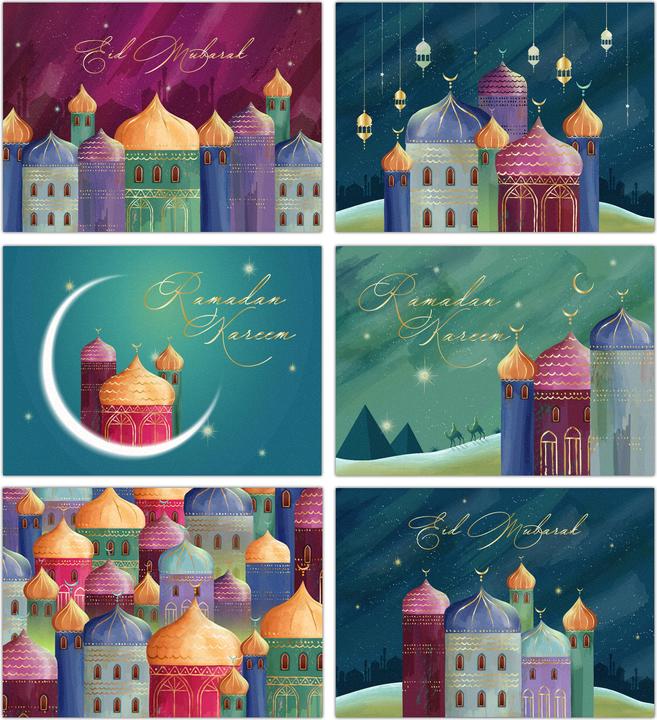 Actual product image Papierdrachen 12 Ramadan Postcards Colourful (12 pcs.)