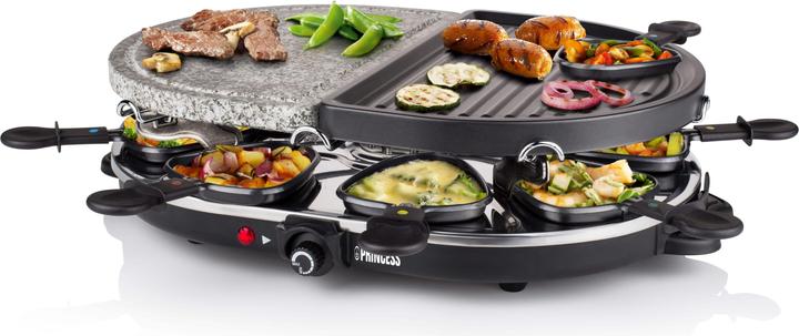 Princess 162710 Raclette 8 Oval Stone & Grill Party