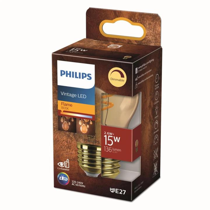 Produktbild Philips Vintage LED (E27, 2.60 W, 136 lm, 1 x, F)