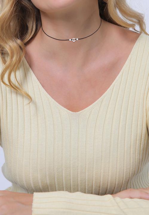 Produktbild Elli Choker, Kleeblatt (Keine Schmucksteine, 925er Sterling Silber, Nylon, 36 cm)