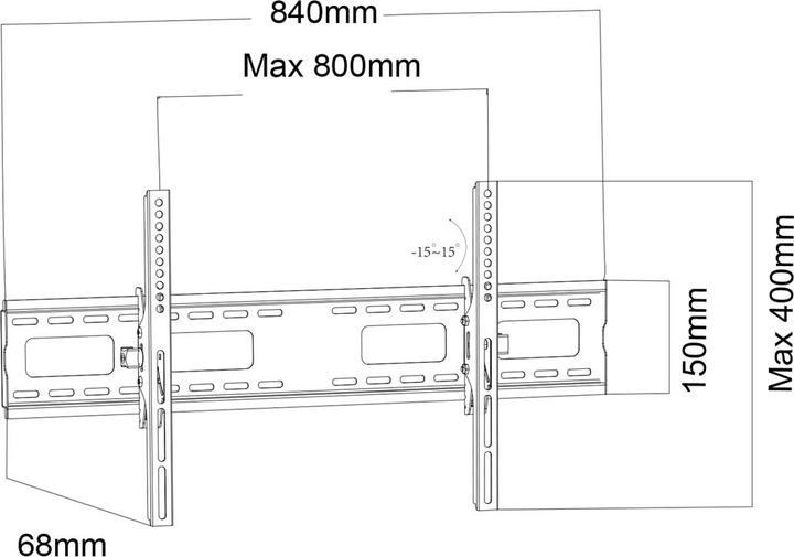 Valori nutrizionali e ingredienti Maclean Supporto TV max VESA 800x400 43-100 120kg Regolazione dell'inclinazione +15°-15° MC-422 (Muro, 100", 120 kg)