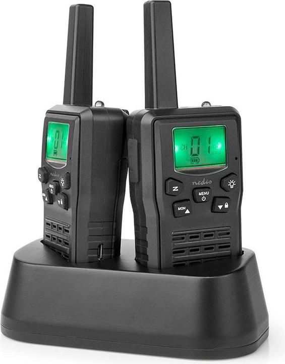 Produktbild Nedis Walkie-Talkie-Set 2 Hörer Bis zu 10 km Frequenzkanäle: 8 PTT / VOX Bis zu 6 Hours Ladestation (10 km)