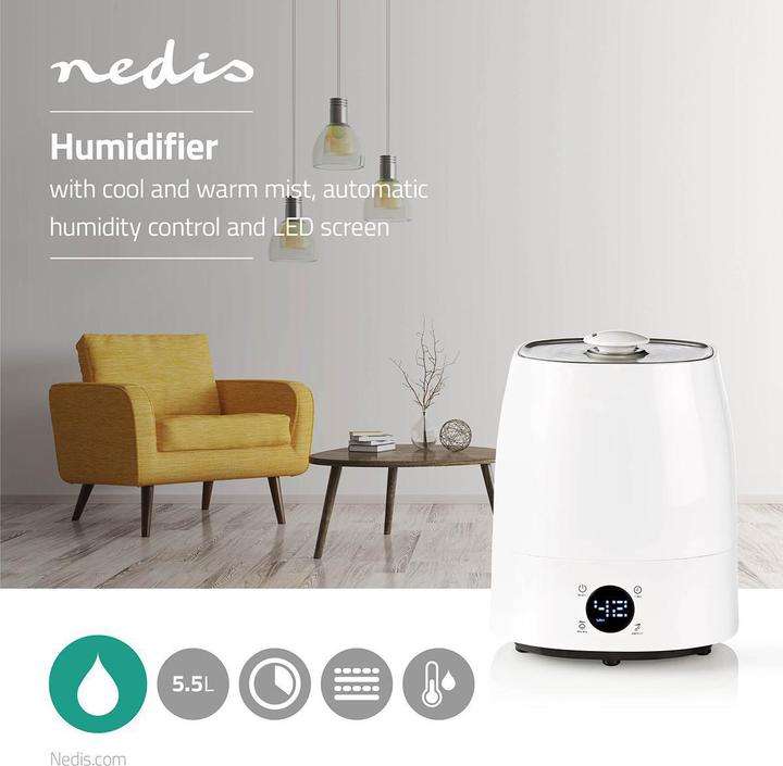 Produktbild Nedis Luftbefeuchter LB 5 - silber/schwarz (50 m²)