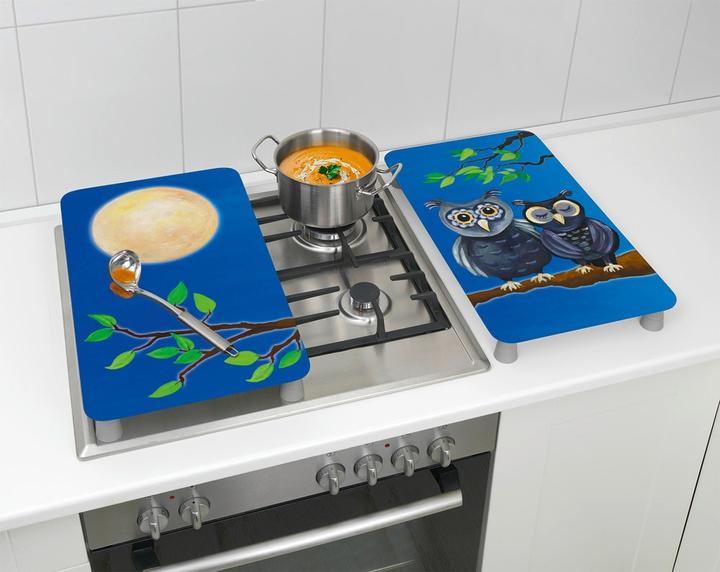 Produktbild Wenko Glasabdeckplatte Universal Mod. Eule, 2er Set für alle Herdarten