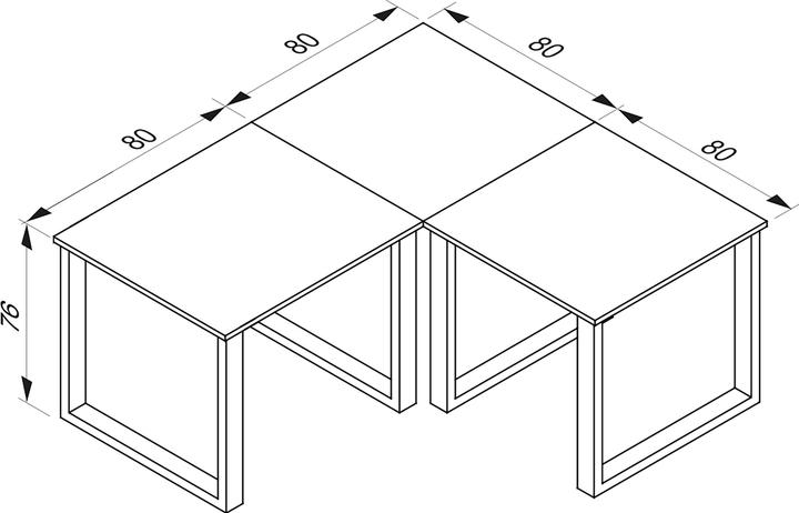 Immagine prodotto VCM Scrivania angolare Lona Profondità 80 cm U Alu Argento (160 x 80 x 76 cm)