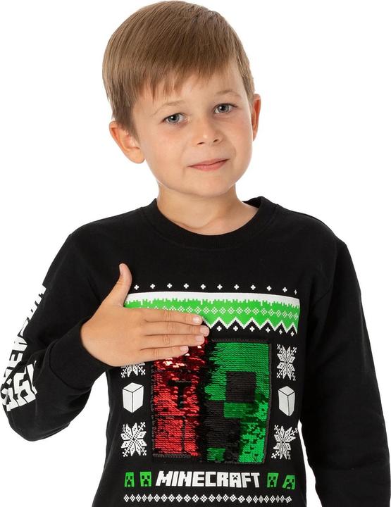 Image du produit Minecraft Pull de Noël enfants/enfants Creeper à paillettes (122)