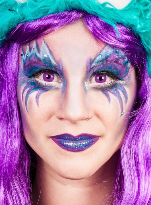 Actual product image Metamorph Mystic Violett Jahreslinsen Fasching Kontaktlinsen (Purple/violet)