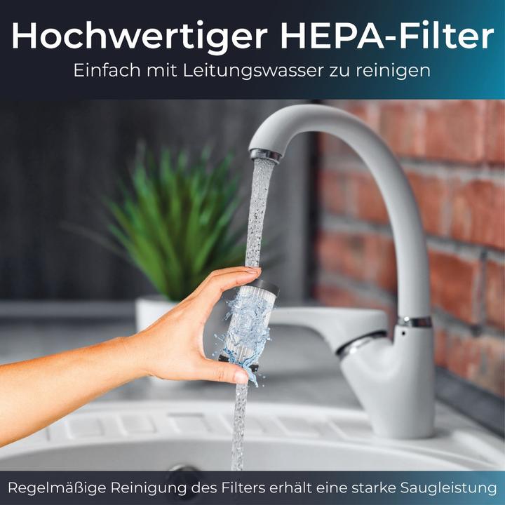 Produktbild KLAMER Handstaubsauger, 140W Akku Handstaubsauger, Leistungsstark mit 16.000 PA und 36 min Laufzeit