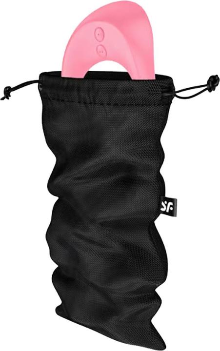 Actual product image Satisfyer Treasure Bags | Soft and Washable Material | Discreet Storage, Colour:Black, Size:M