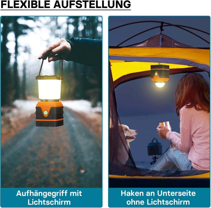 Produktbild Toboli Campinglampe batteriebetrieben LED Outdoor Lampe dimmbar Campingleuchte