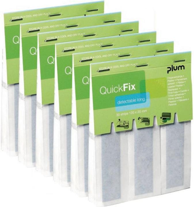 Actual product image Plum Finger bandages QuickFix Detectable Long, refill pack f. dispenser, w. metal surface, 30 pcs. (30 x)