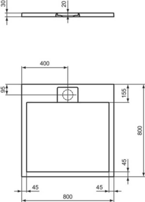 Produktbild Ideal Standard Ultra Flat S i.life Quadrat-Brausewanne, 800x800x30mm, T5229