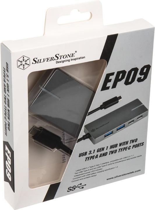 Actual product image Silverstone EP09 Hub (USB-C, 4 Ports)