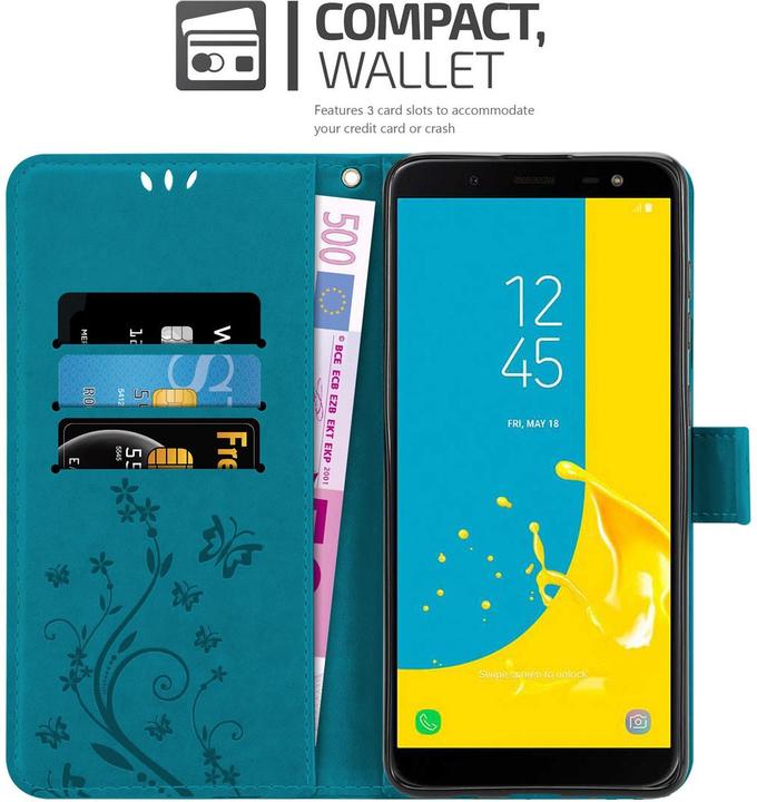 Actual product image Cadorabo Flower Book Cover (Samsung Galaxy J6 (2018))
