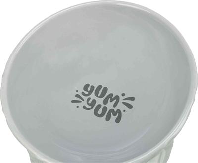 Image du produit Trixie Verhoogde Voerbak / Waterbak Keramiek Grijs - 350 ml 17 Cm