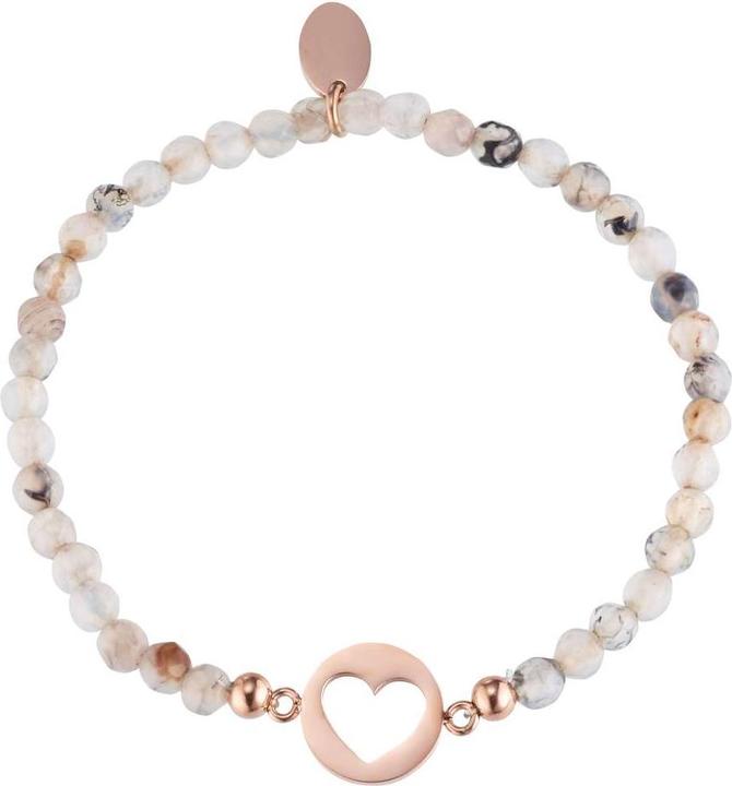 Produktbild Bijouteria Armband (17 cm, Edelstahl, PVD Beschichtung (goldfarbig), Achat)