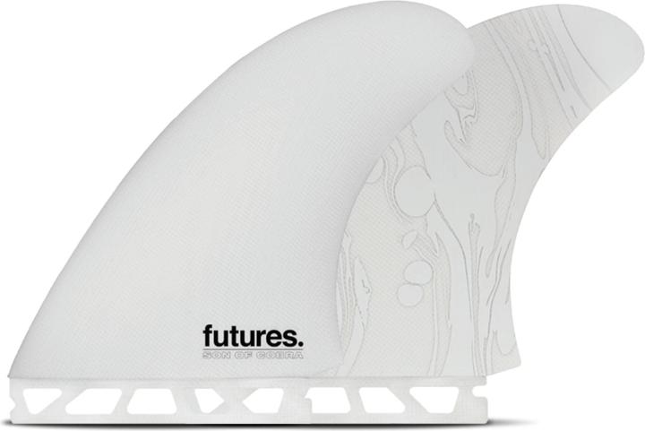 Futures Twin Fin Set Son of Cobra fiberglass Grau