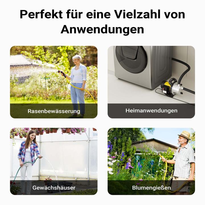 Produktbild Wiltec Gartenpumpe 3800l/h 1200W Wasserpumpe Pumpe 4.8 bar Teich Regenwasserpumpe (Gartenpumpe)