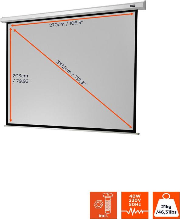 Image du produit Celexon Écran électrique économique - montage au plafond possible, convient pour un montage mural. (132.68", 4:3)
