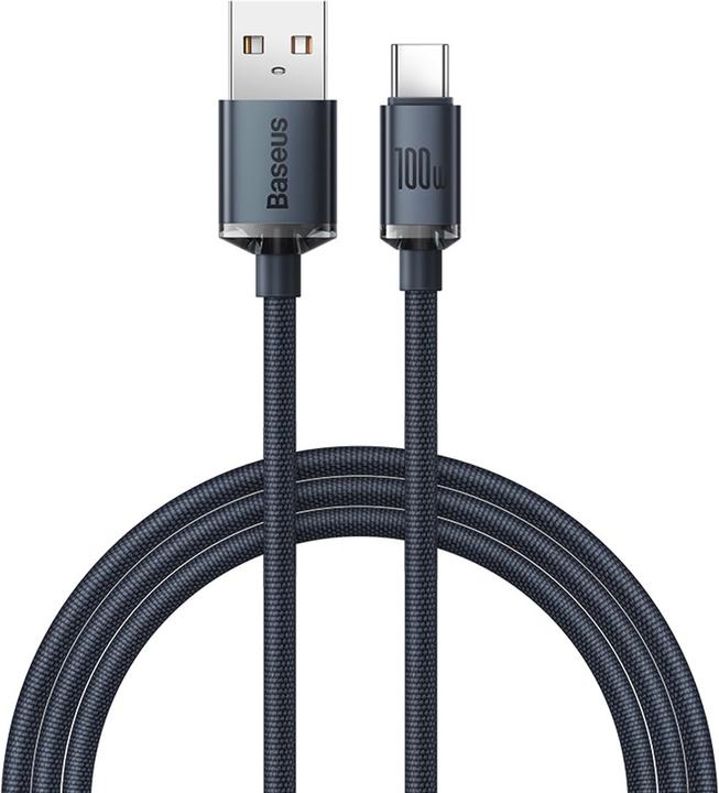 Produktbild Baseus Crystal Shine Series Fast Charging Data Cable USB to Type-C 100W 2m Blue (2 m, USB 2.0)