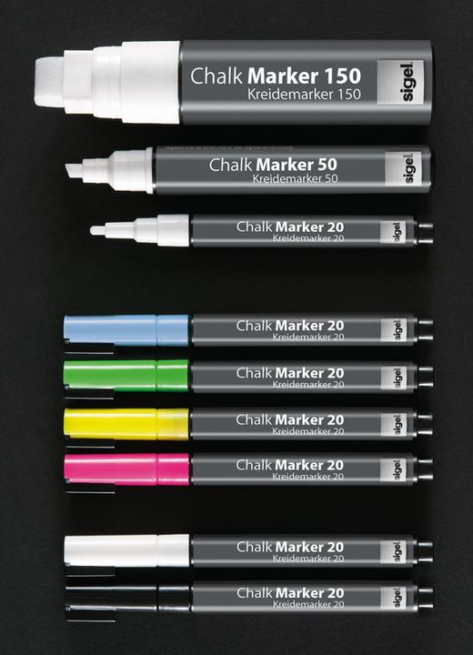 Produktbild Sigel Artverum Kreidemarker 20 Rund (1-2 mm) (Schwarz, 2 mm, 2 x)