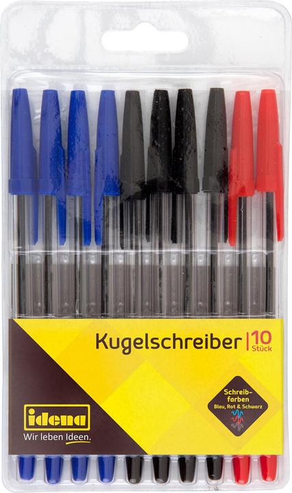 Actual product image Idena 500234 - Ballpoint pen, 10 pieces, assorted writing colours (Multicoloured, 10 x)