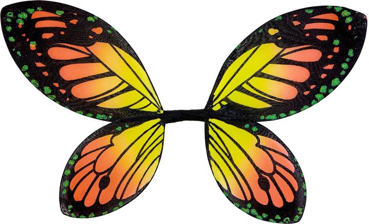 Actual product image Widmann SCHMETTERLINGSFLÜGEL IN SCHWARZ-ORANGE-GELB Kindergrösse 66x38 cm