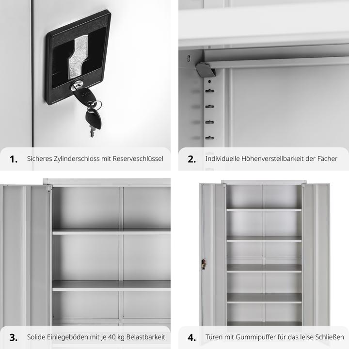 Produktbild tectake Aktenschrank (180 x 80 x 40 cm)
