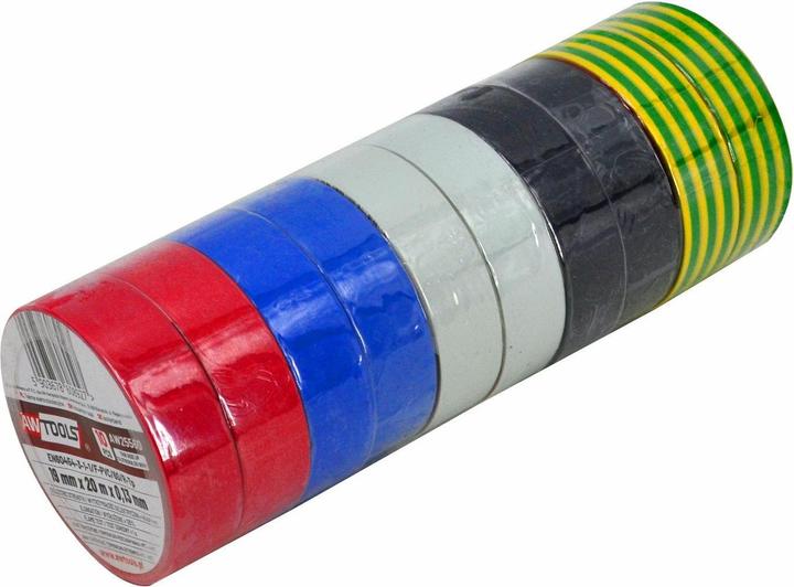 Produktbild Awtools TAŚMA IZOLACYJNA 12mm x 10m MIX /10szt. (12 mm)