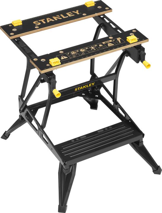 Actual product image Stanley Workmate with bamboo worktop and dual working height, loadable up to 250kg (50.50 cm, 54 cm)