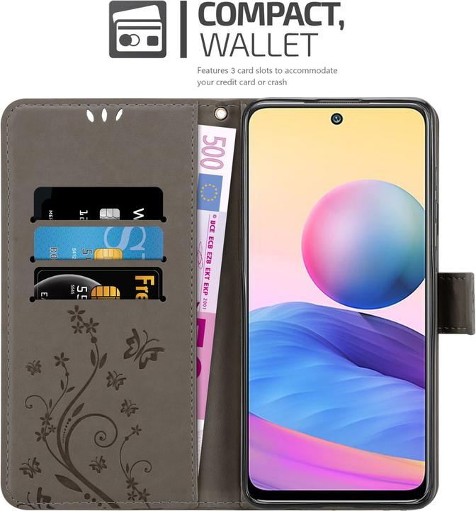 Actual product image Cadorabo Case Flower Book (Xiaomi Poco M3 Pro 5G, Xiaomi Redmi Note 10 5G)