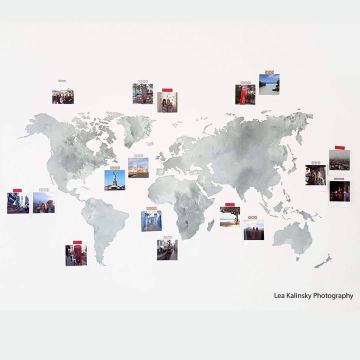 Actual product image Trenddeko Watercolor world map (120 x 62 cm)
