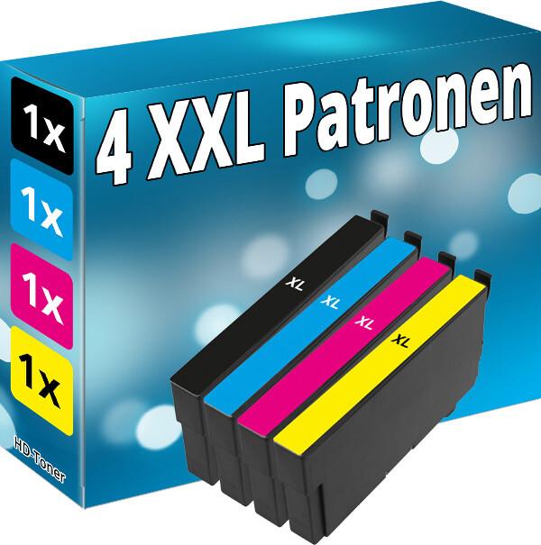 Actual product image Druckfuxx 4x Patronen für Epson WorkForce WF 3820 DWF 7840 DTWF 7835 DTWF 7830 D (M, C, Y, FC)