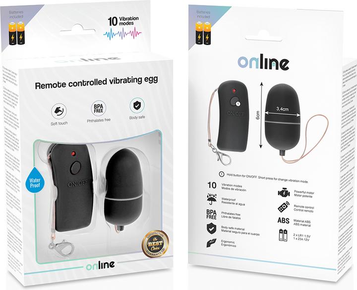 Produktbild Online Fernbedientes Vibrationsei - Schwarz