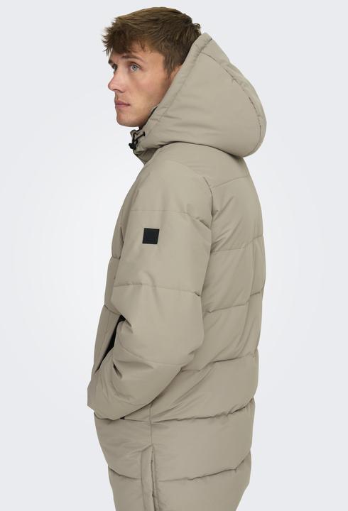 Immagine prodotto Only & Sons Cappuccio staccabile Polsini a costine Cappotto Piumino (S)