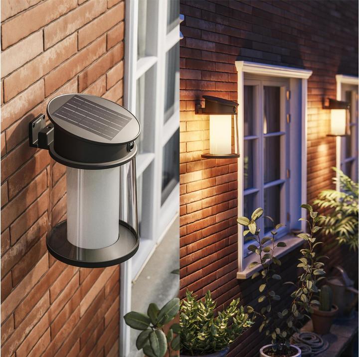 Actual product image Philips Lighting Juda 929004633201 Solar-Aussenwandleuchte 3.2 W Warmweiss Schwa (470 lm, IP44)