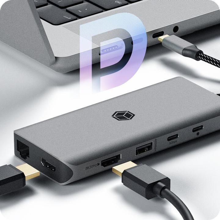 Actual product image Icy Box Dockingstation 12-in-1 USB Type-C (USB-C, 12 Ports)