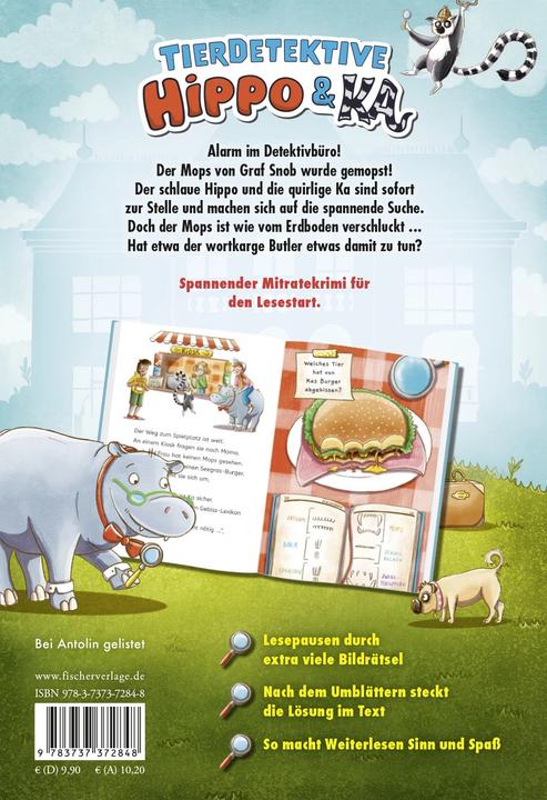 Actual product image Tierdetektive Hippo & Ka – Wer hat den Mops gemopst? (German, Caroline Opheys, THiLO, 2024)