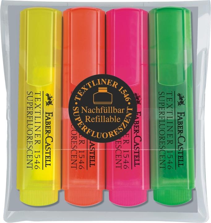 Produktbild Faber-Castell Textliner, 4er Etui fluorescent (Mehrfarbig, 1 mm, 4 x)