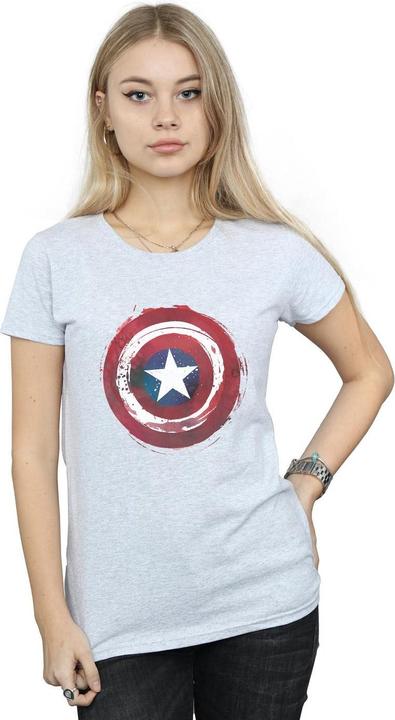 Actual product image Womens/Ladies Captain America Splatter Shield Cotton T-Shirt (M)