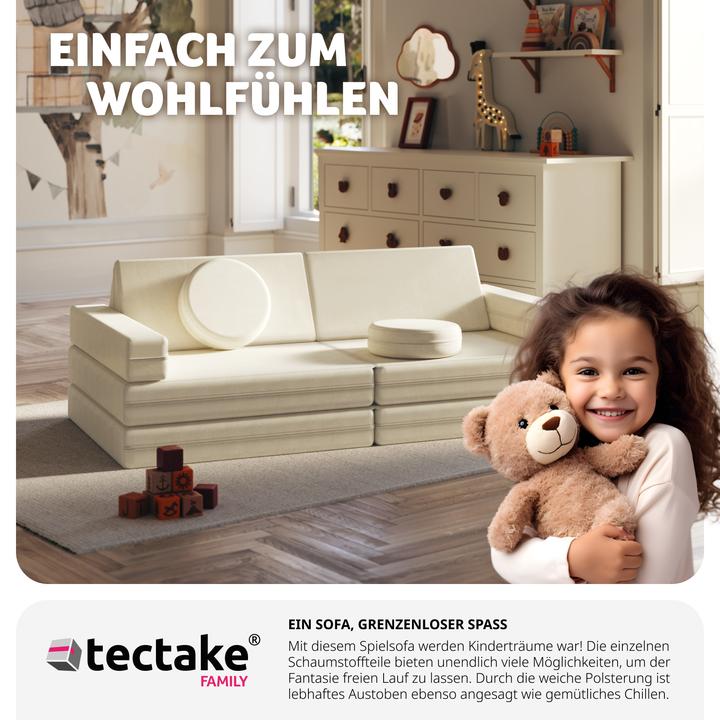 Produktbild tectake Spielsofa Lilly, 8-teilig, mit Schlaffunktion (Kindersofa)
